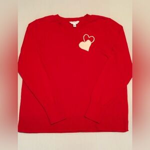 Time and Tru Women’s Red Hearts Sweater Size XXL